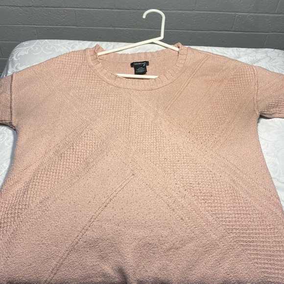Calvin Klein Pink Textured Knit Sweater Long Oversized Soft Women’s Small - Picture 3 of 7